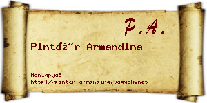 Pintér Armandina névjegykártya